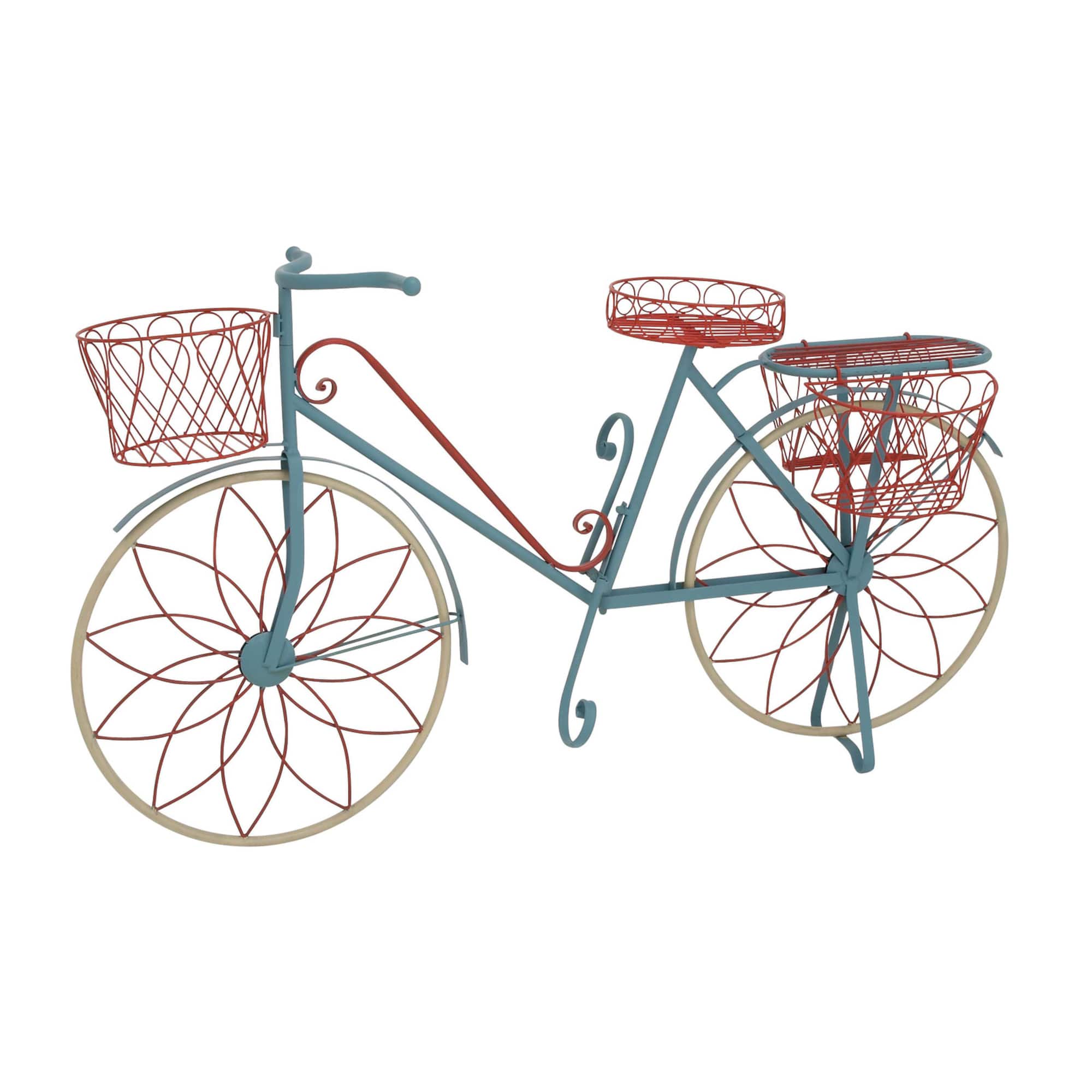 54" Turquoise Iron Vintage Plant Stand